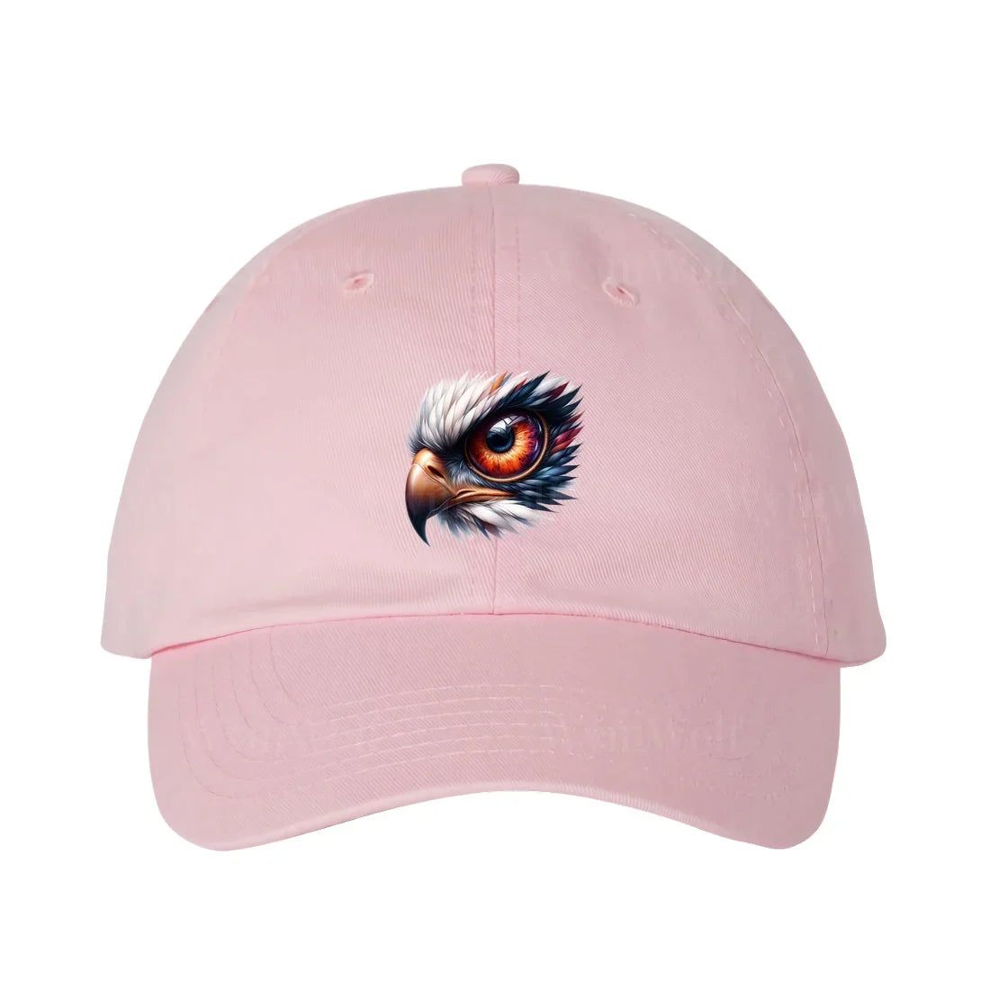 Light Pink DadHat cap featuring no.0004 printed design depicting a cat