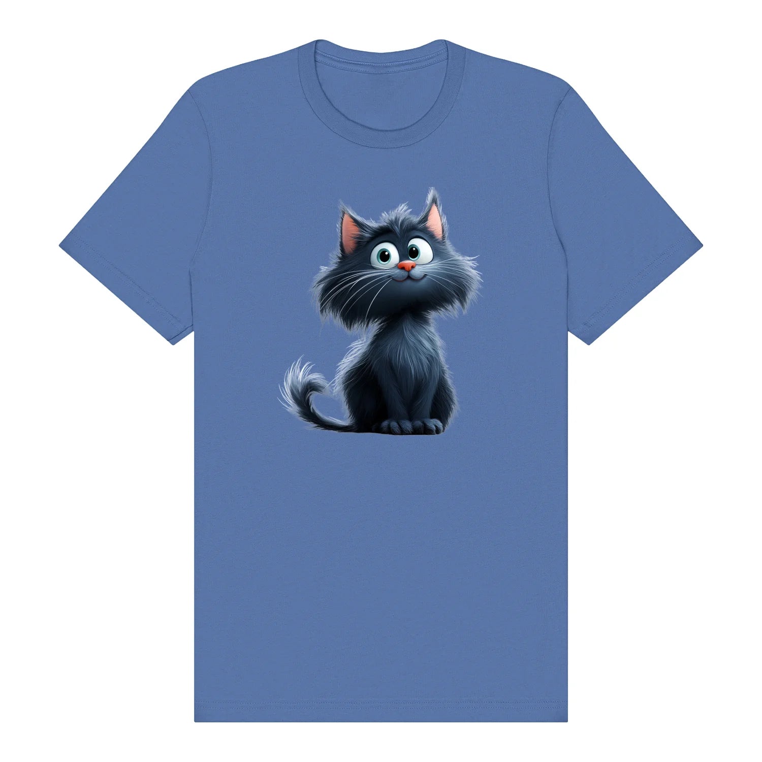 T-shirt Cat graphic 0001 - Columbia Blue