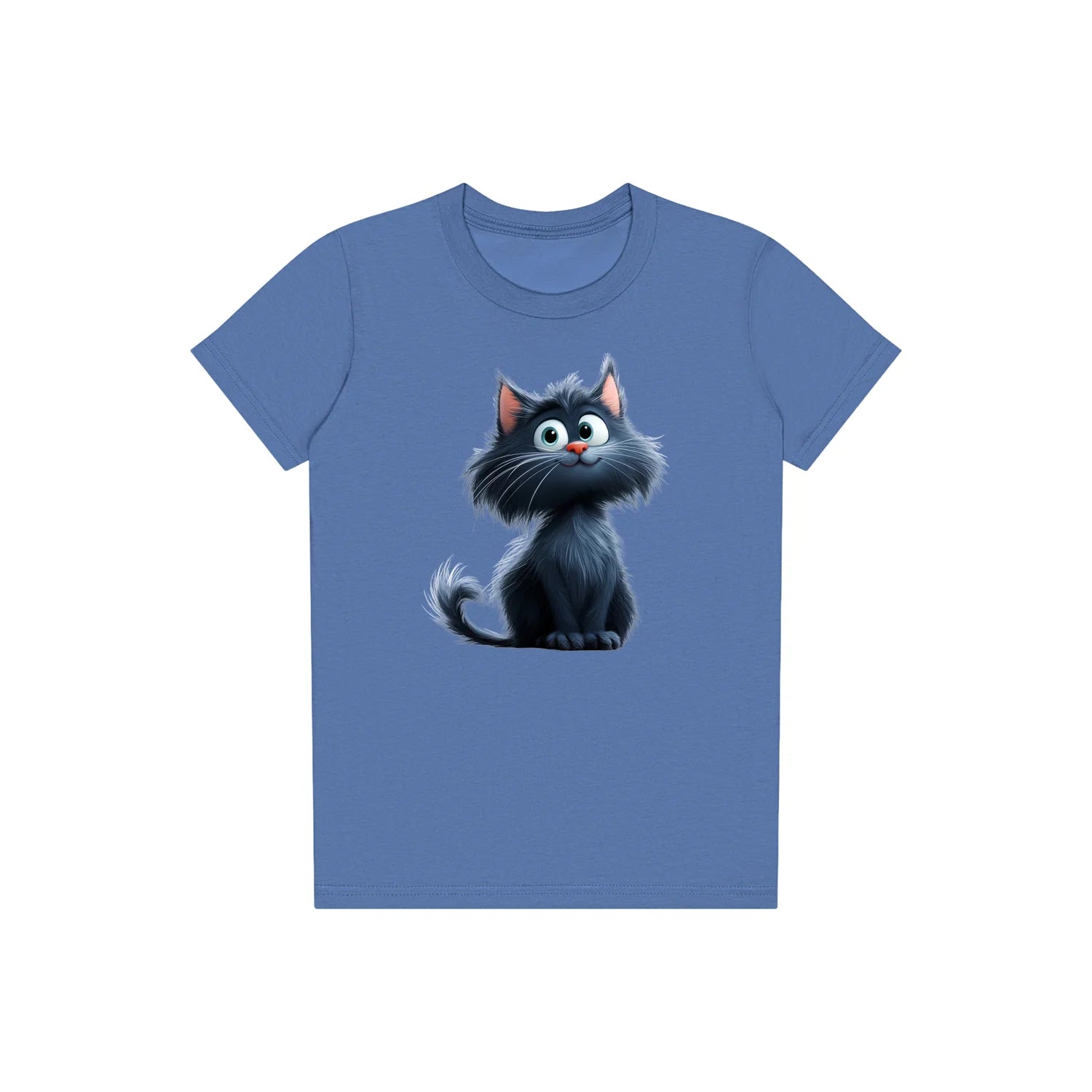 T-shirt Cat graphic 0001 - Columbia Blue