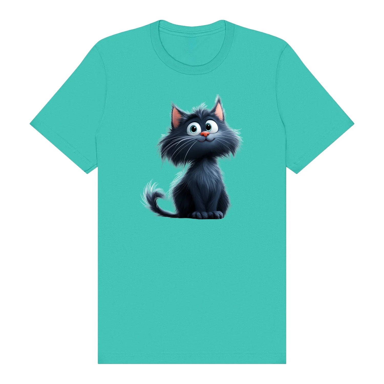 T-shirt Cat graphic 0001 - Teal