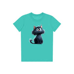 T-shirt Cat graphic 0001 - Teal