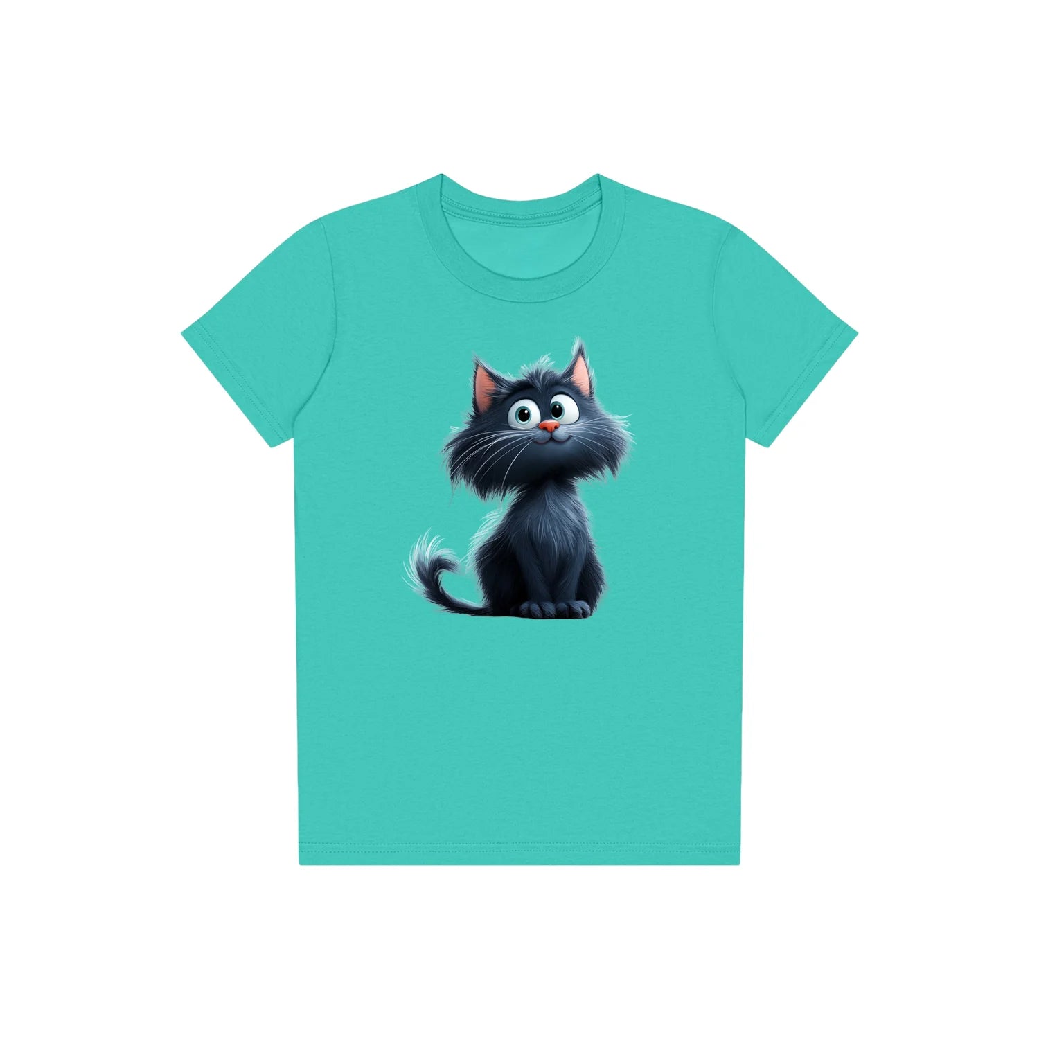 T-shirt Cat graphic 0001 - Teal