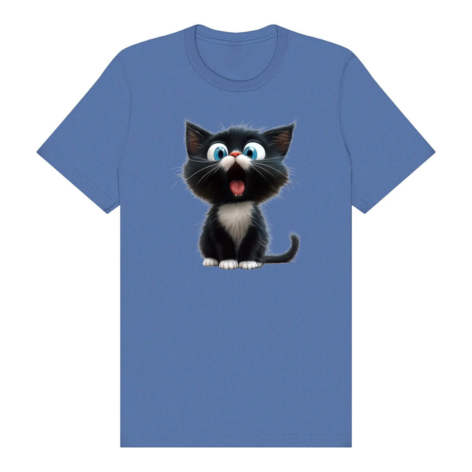 T-shirt Cat graphic 0002 - Columbia Blue