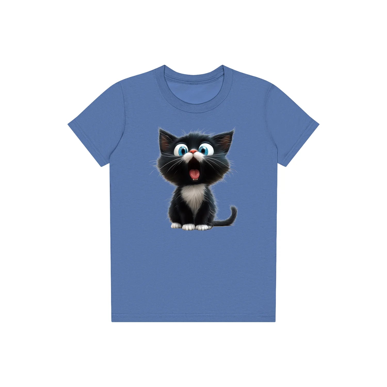 T-shirt Cat graphic 0002 - Columbia Blue