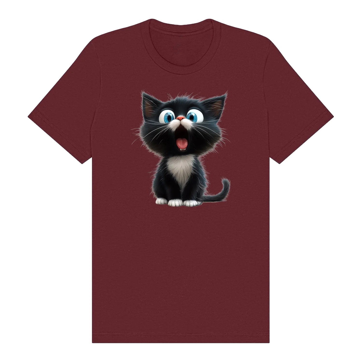 T-shirt Cat graphic 0002 - Maroon