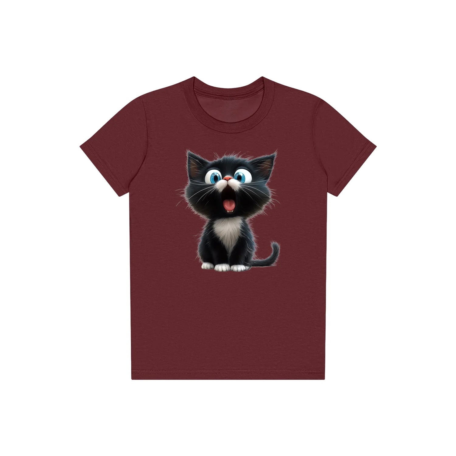 T-shirt Cat graphic 0002 - Maroon