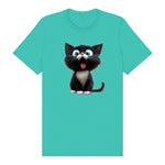 T-shirt Cat graphic 0002 - Teal
