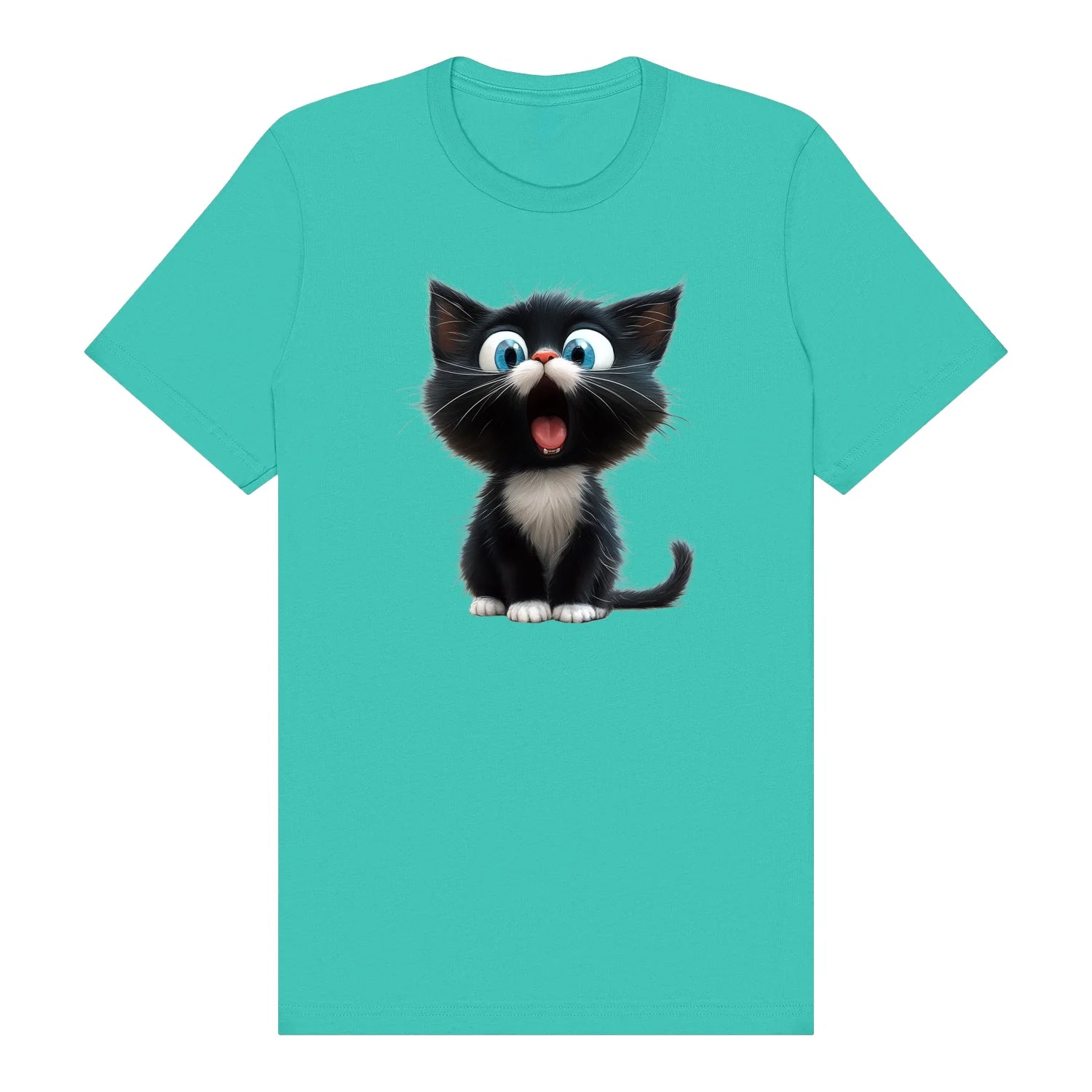 T-shirt Cat graphic 0002 - Teal