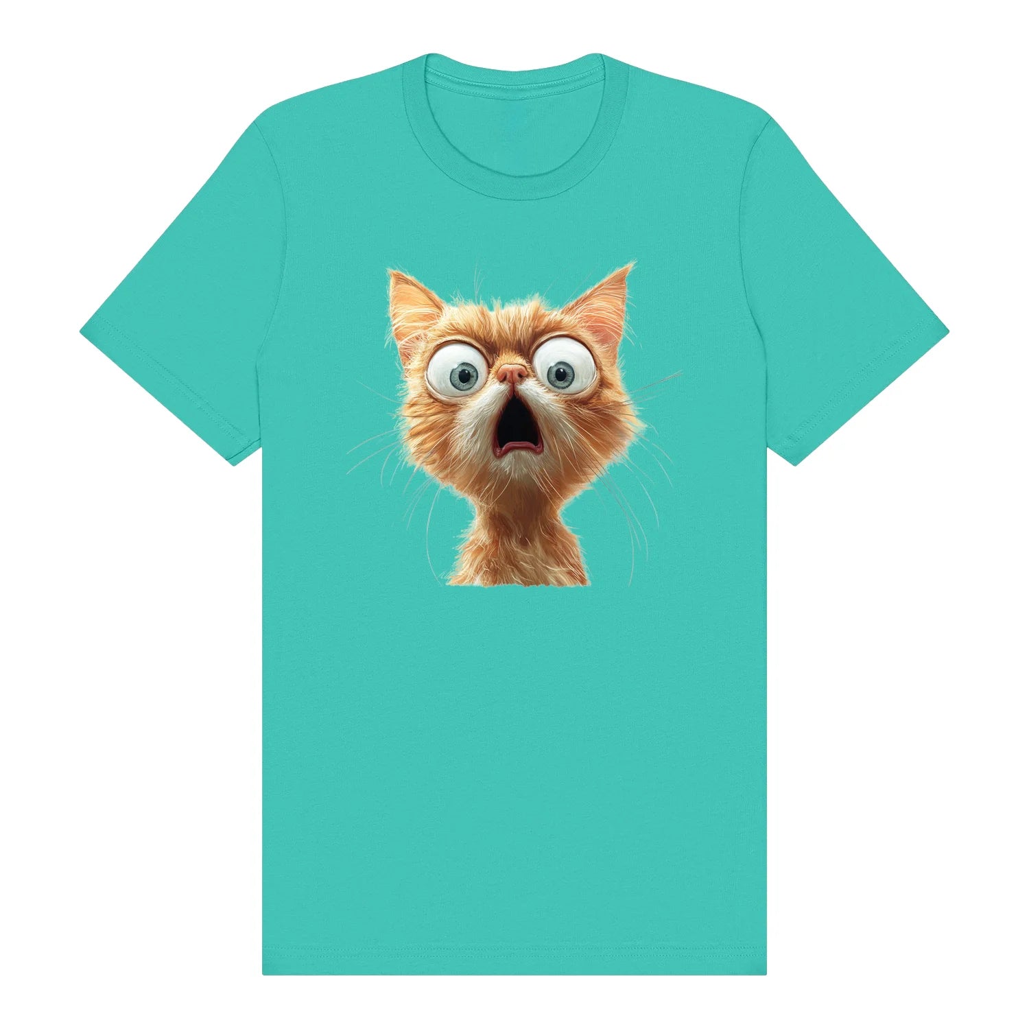 T-shirt Cat graphic 0005 - Teal
