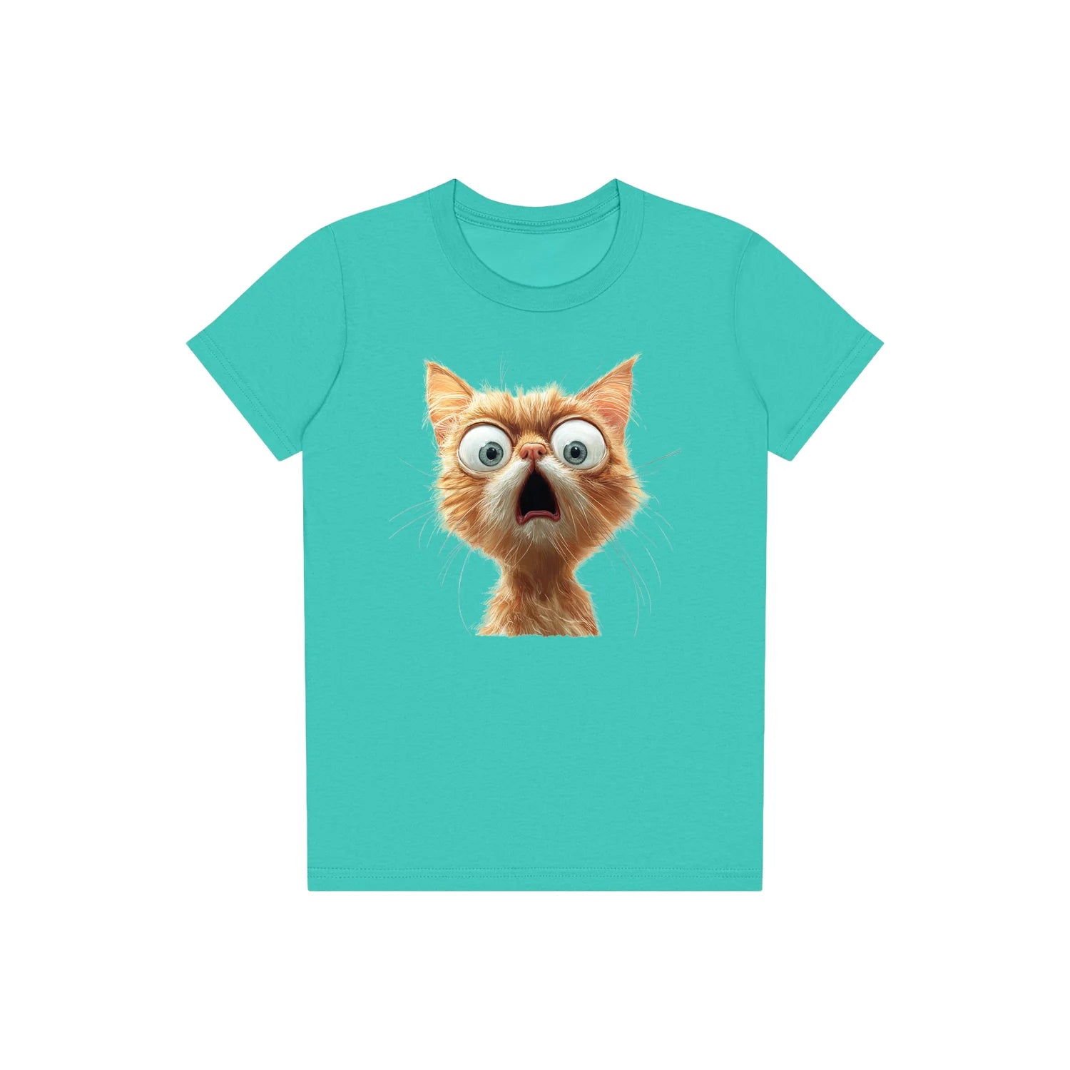 T-shirt Cat graphic 0005 - Teal