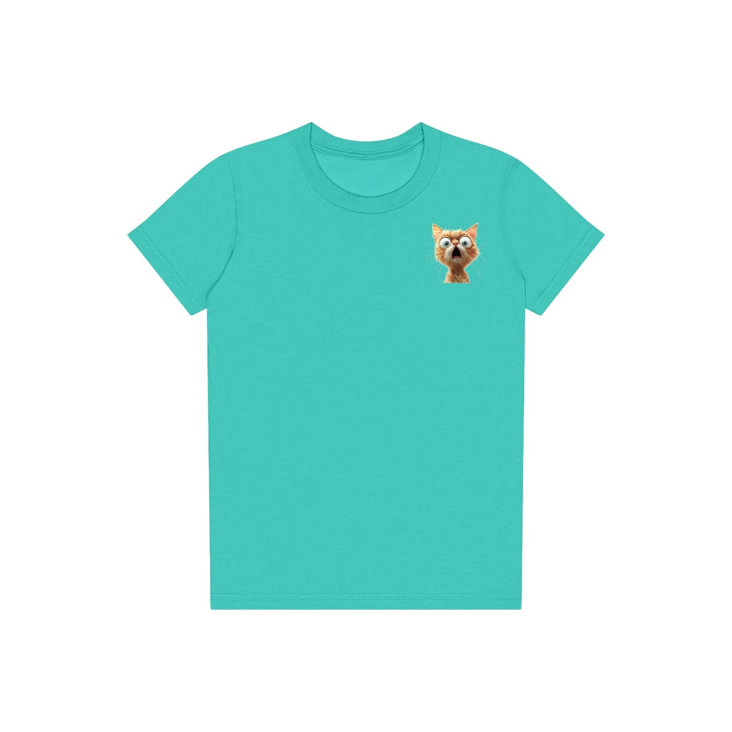 T-shirt Cat graphic 0005 - Teal