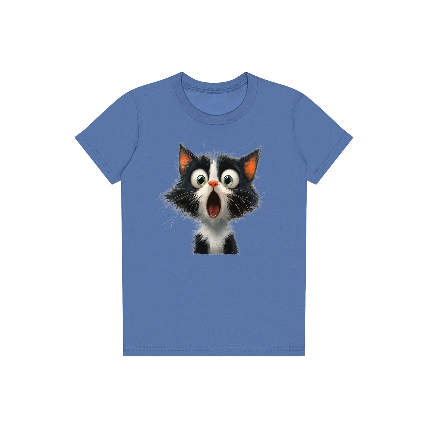 T-shirt Cat graphic 0006 - Columbia Blue