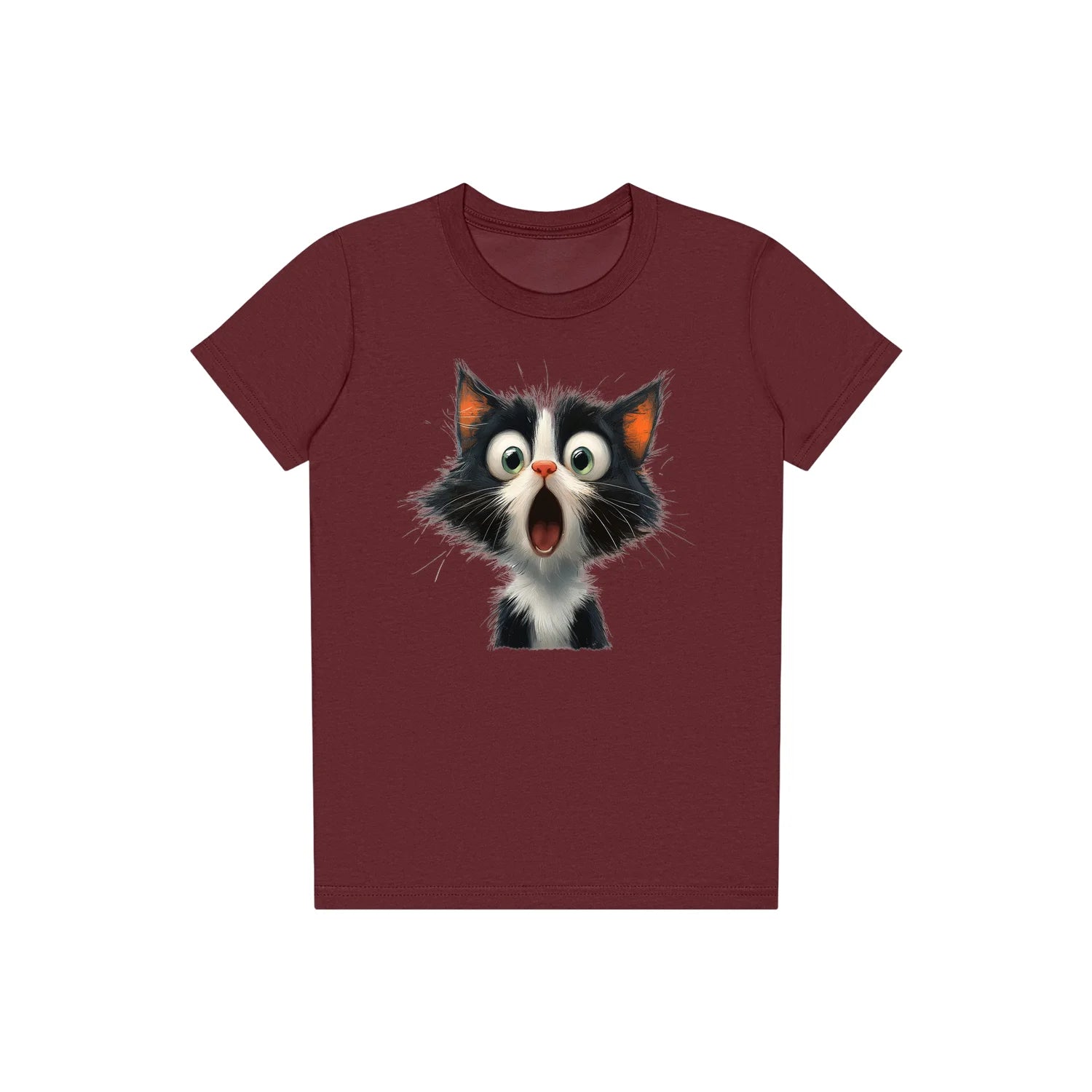 T-shirt Cat graphic 0006 - Maroon