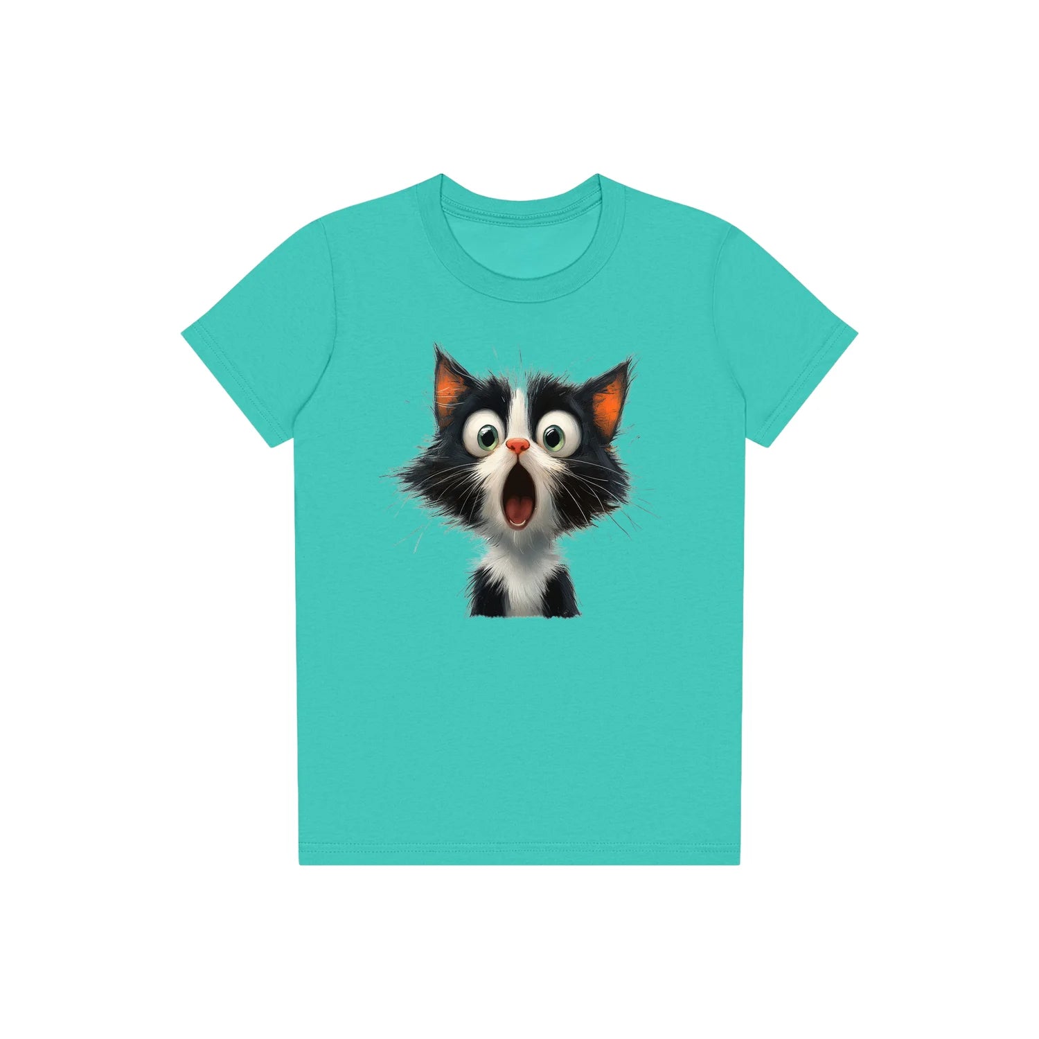 T-shirt Cat graphic 0006 - Teal