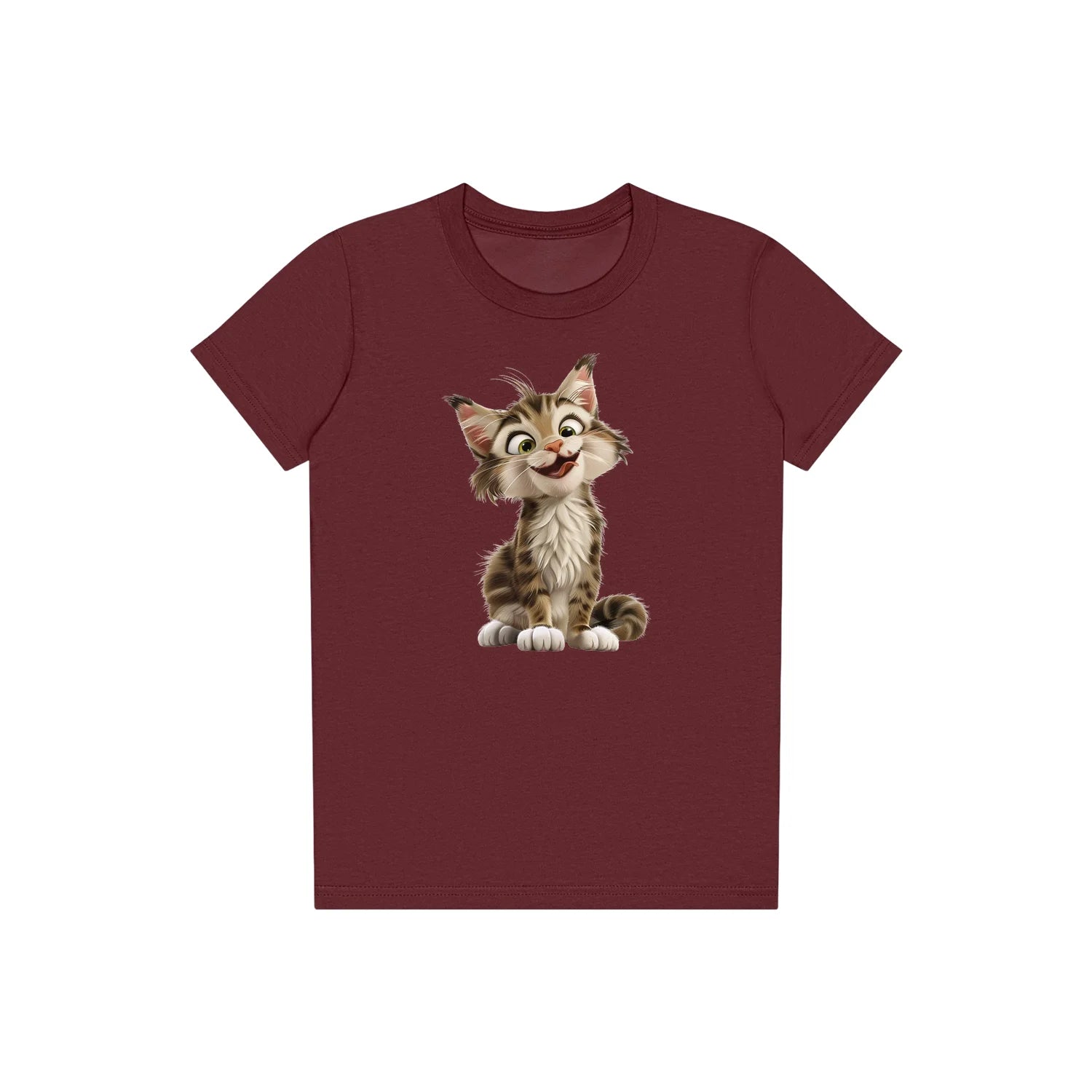T-shirt Cat graphic 0007 - Maroon