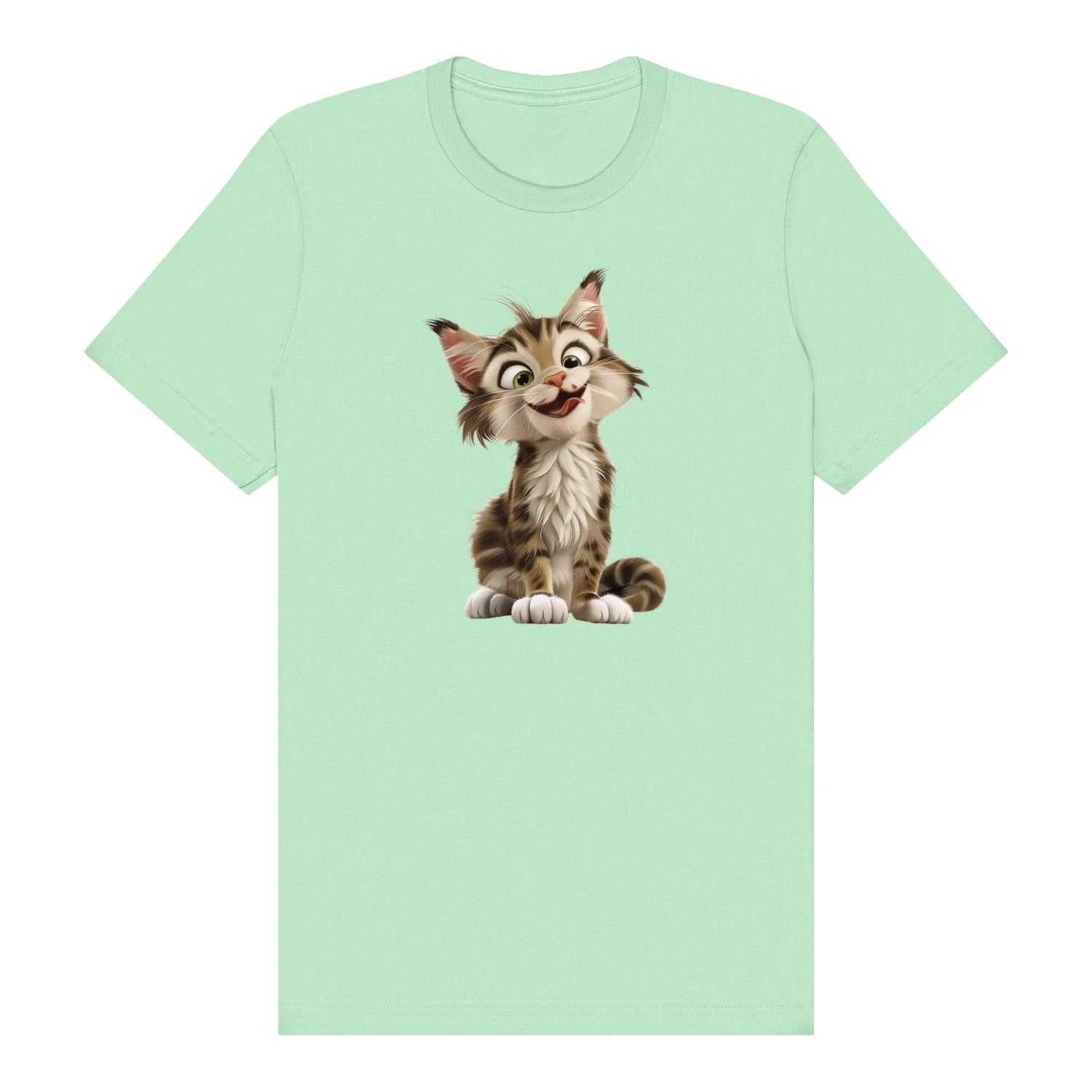 T-shirt Cat graphic 0007 - Mint