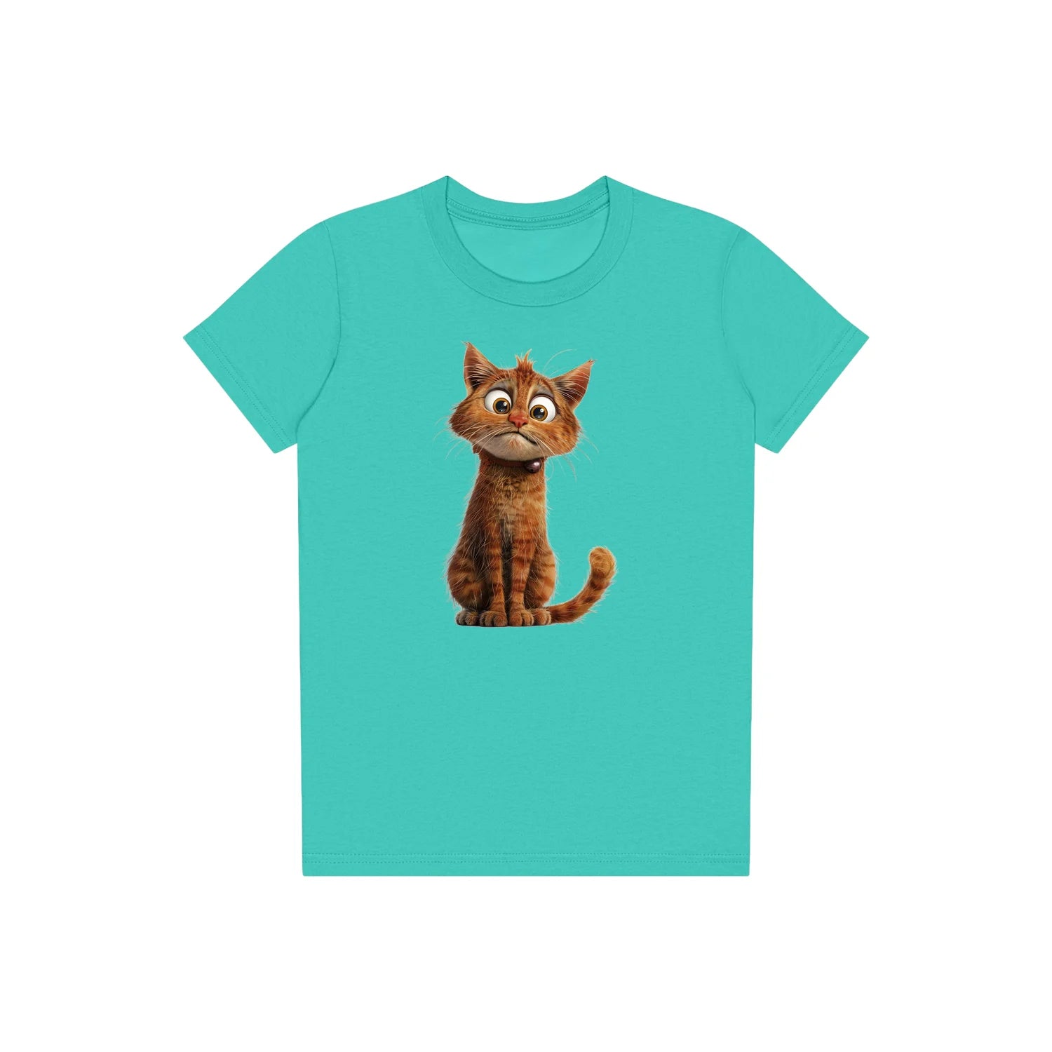 T-shirt Cat graphic 0008 - Teal