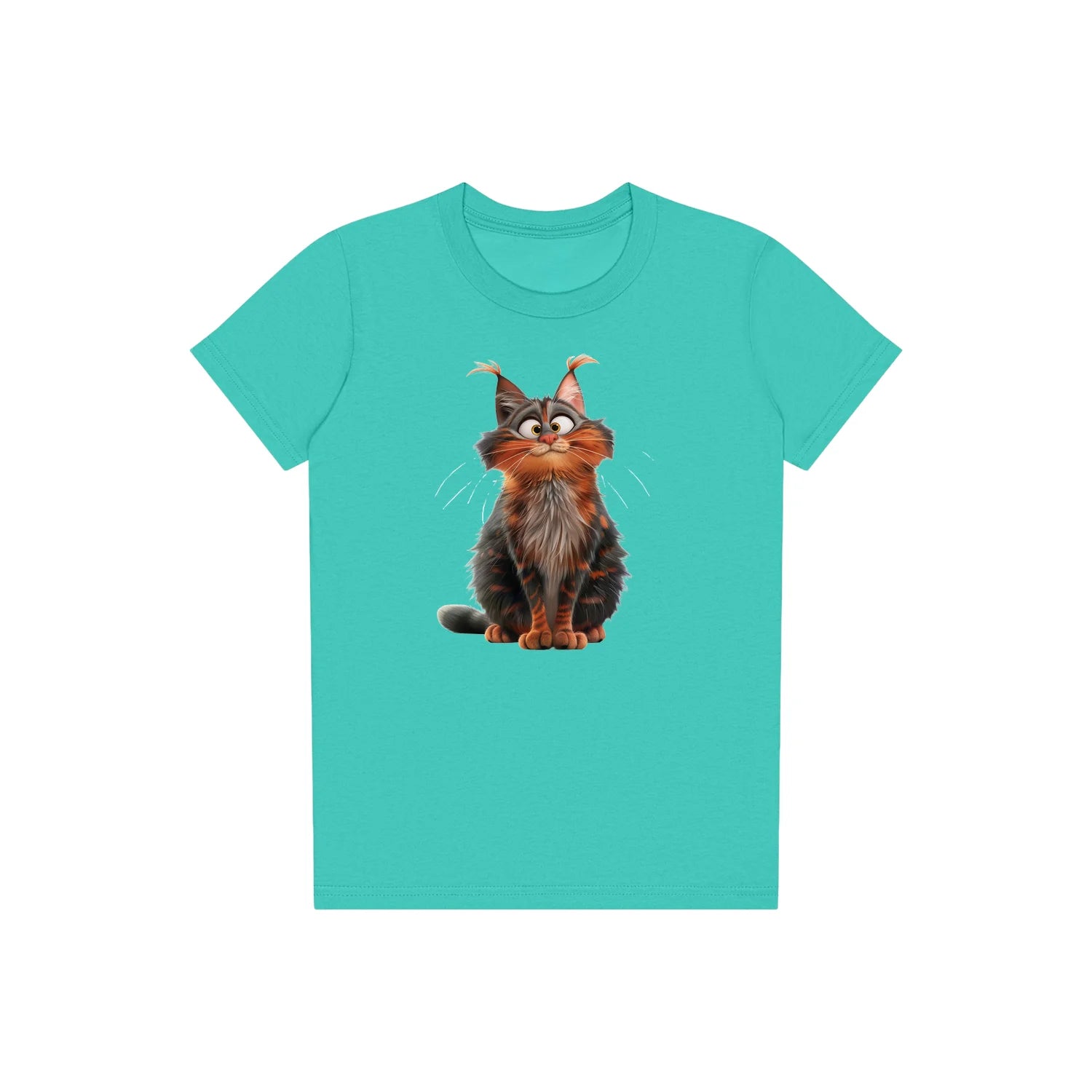 T-shirt Cat graphic 0009 - Teal