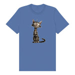 T-shirt Cat graphic 0010 - Columbia Blue