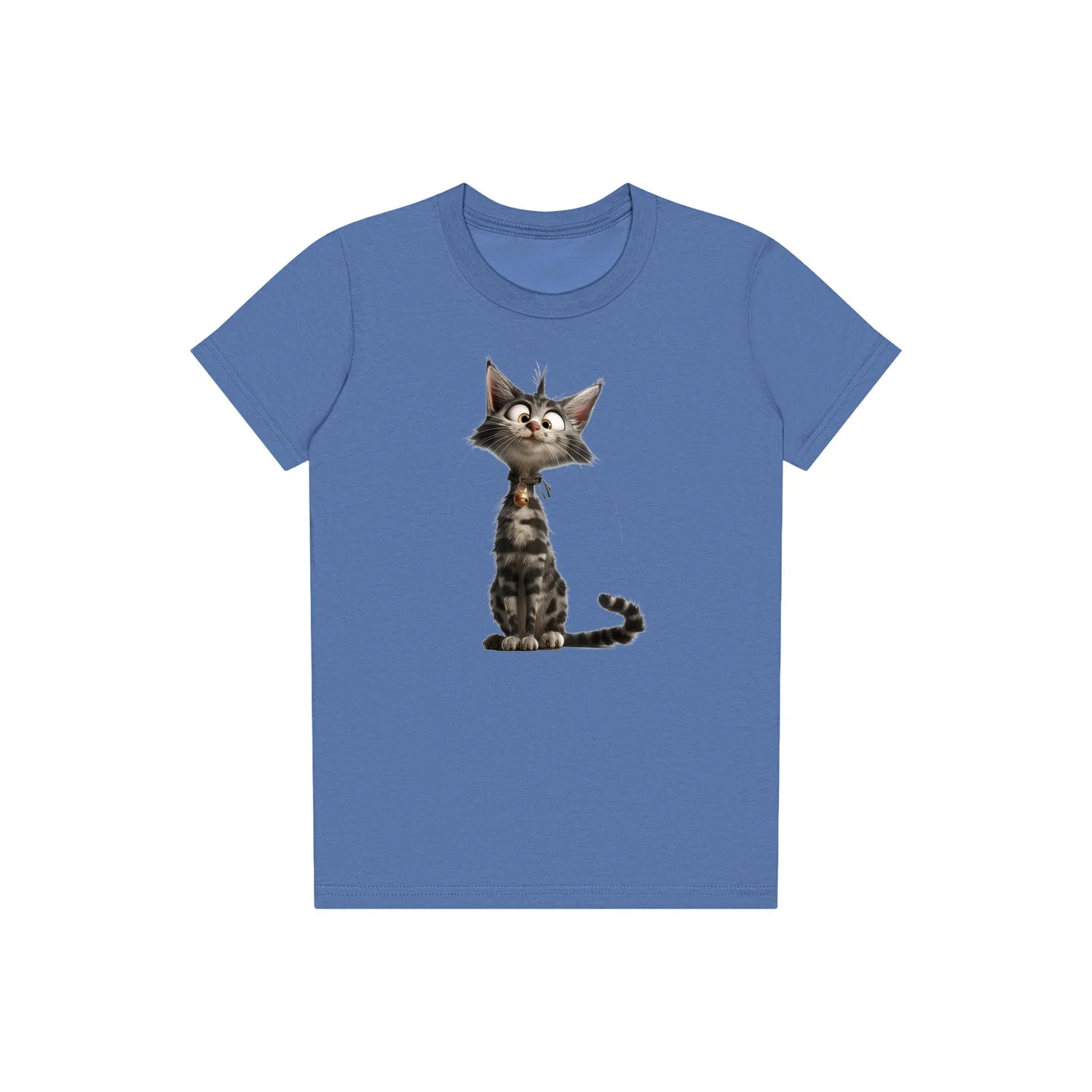 T-shirt Cat graphic 0010 - Columbia Blue