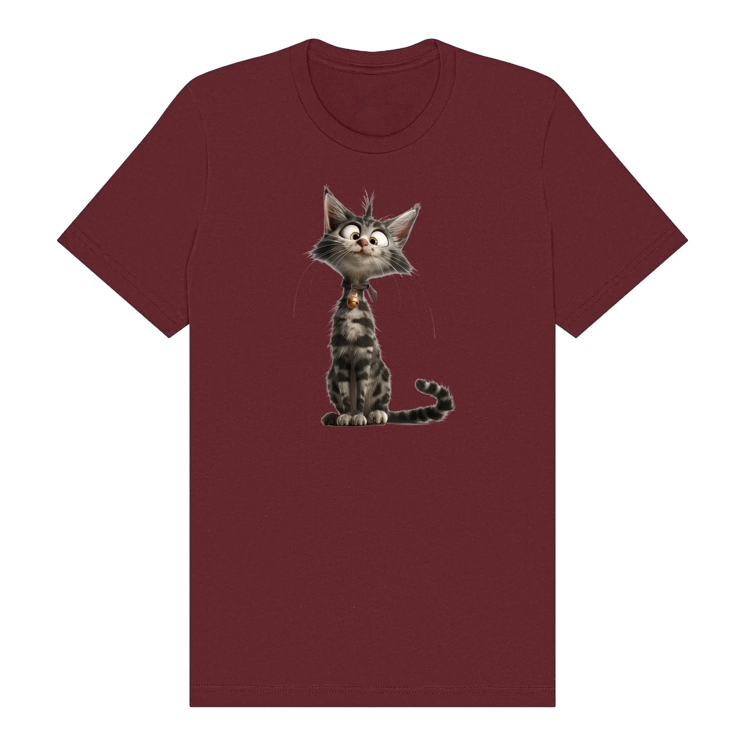 T-shirt Cat graphic 0010 - Maroon