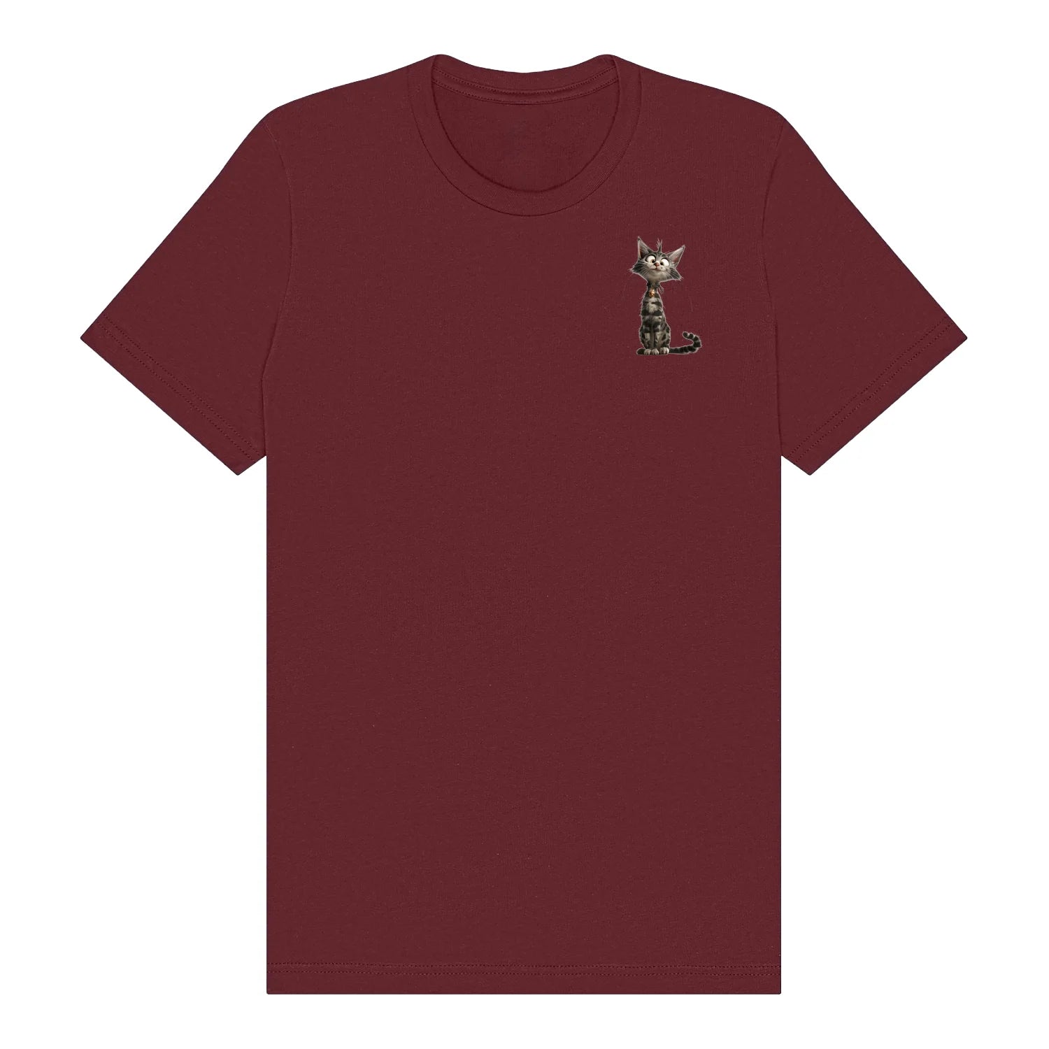 T-shirt Cat graphic 0010 - Maroon