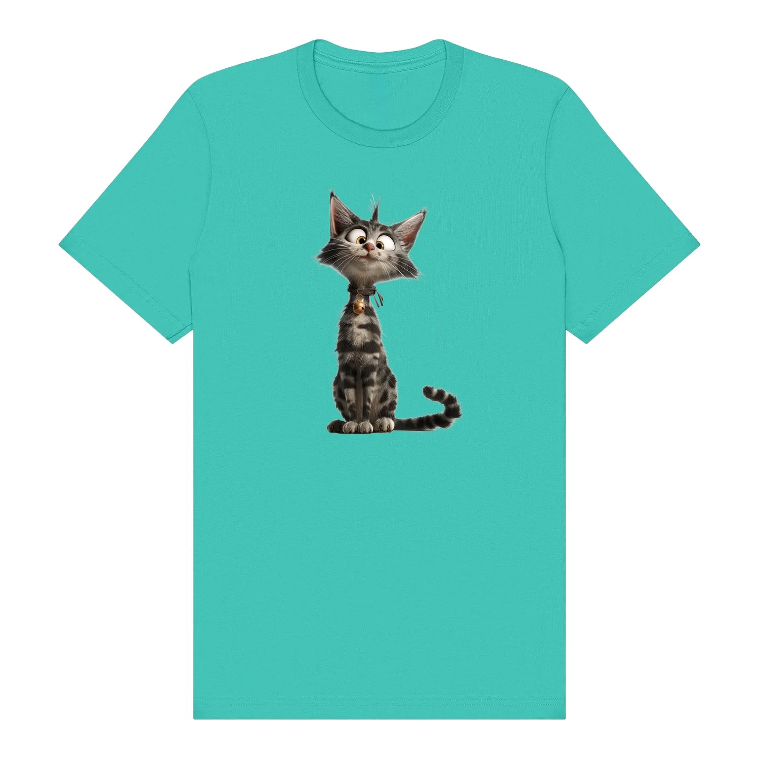 T-shirt Cat graphic 0010 - Teal