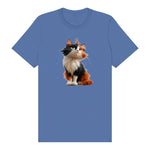 T-shirt Cat graphic 0011 - Columbia Blue
