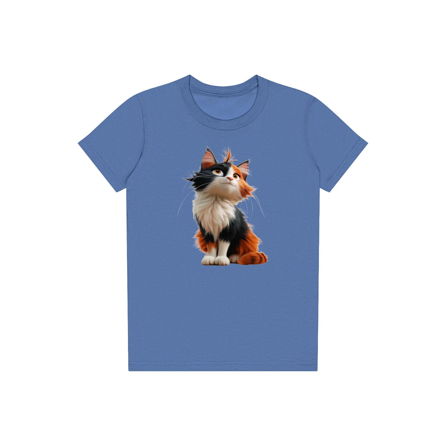 T-shirt Cat graphic 0011 - Columbia Blue