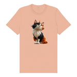 T-shirt Cat graphic 0011 - Peach