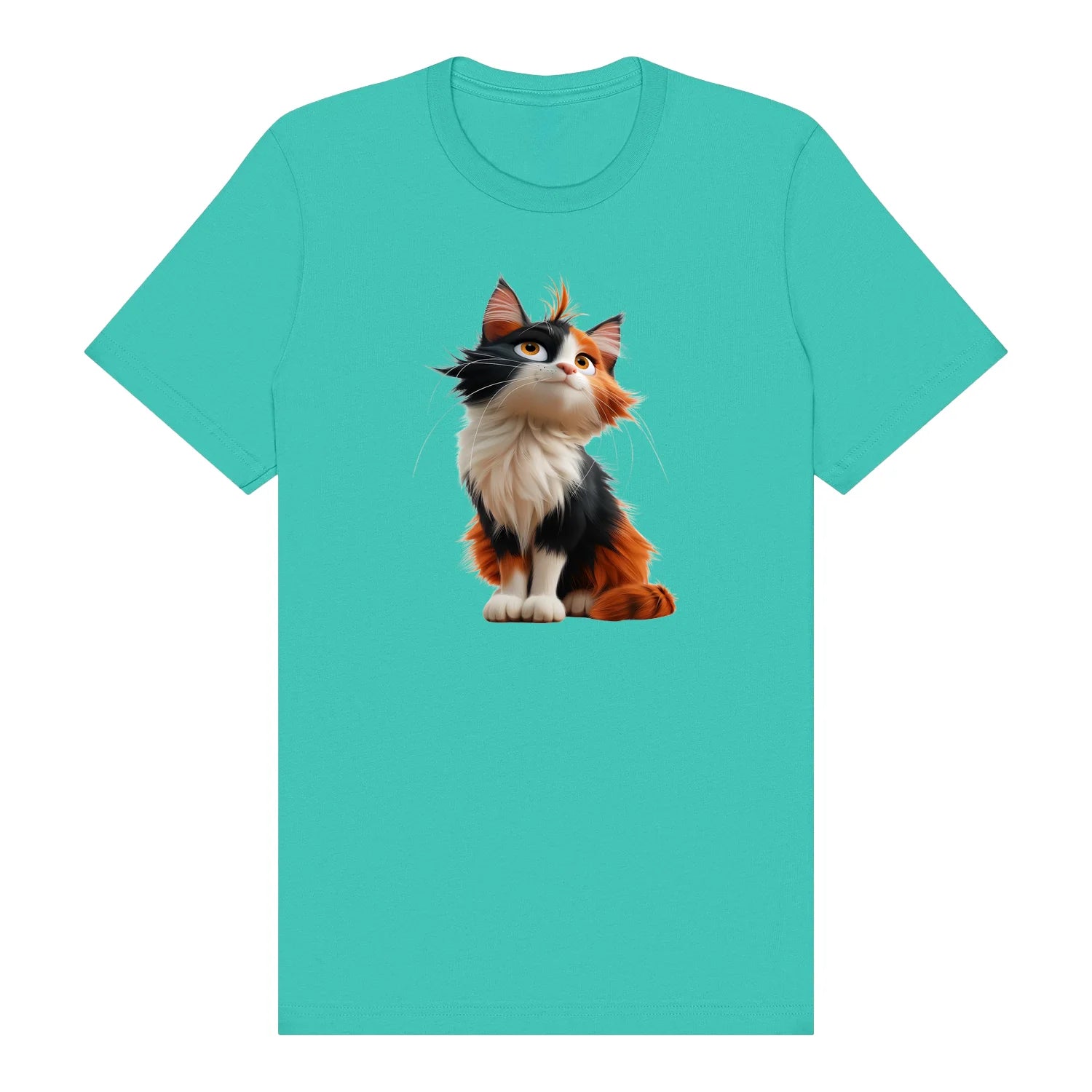 T-shirt Cat graphic 0011 - Teal