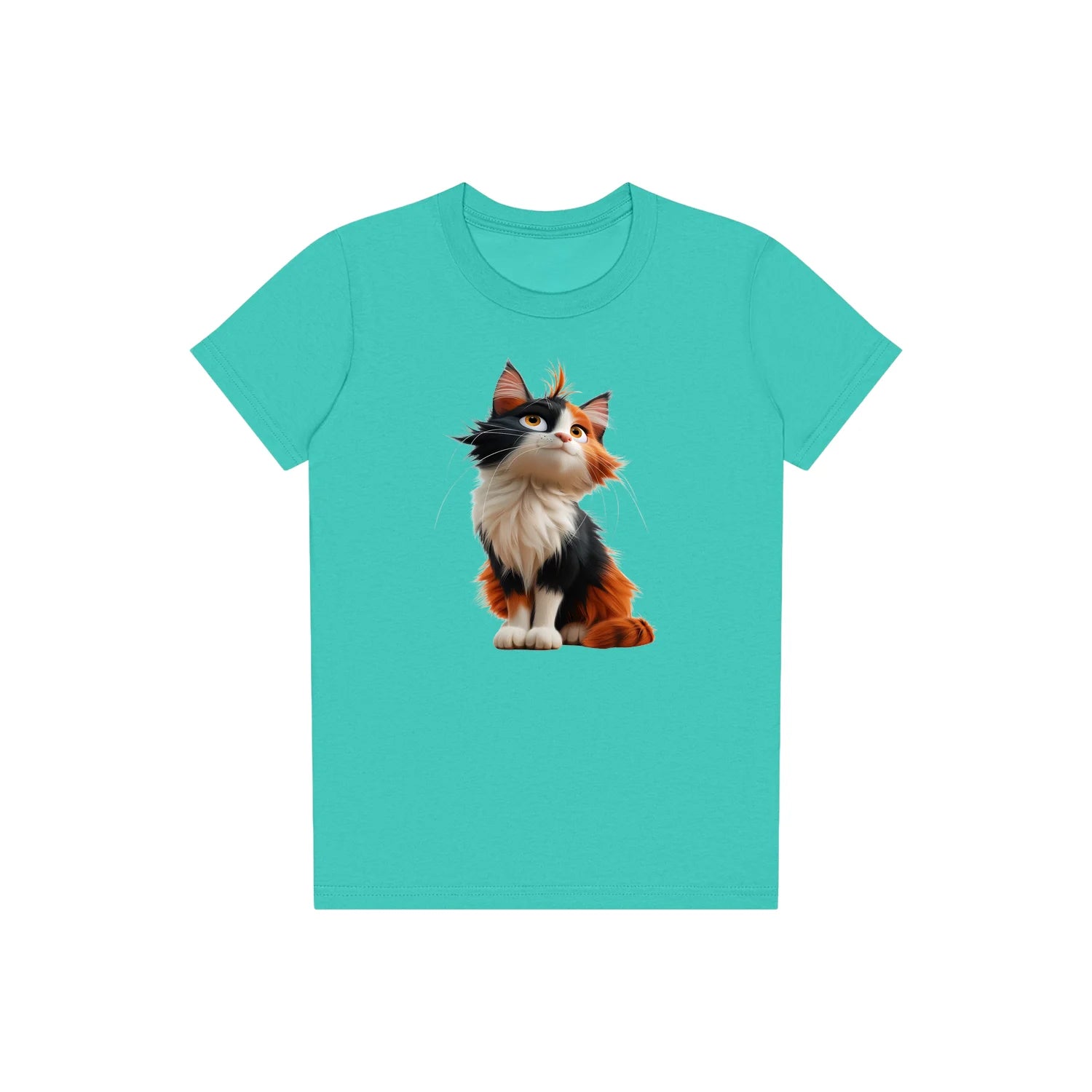 T-shirt Cat graphic 0011 - Teal