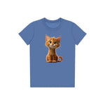 T-shirt Cat graphic 0012 - Columbia Blue