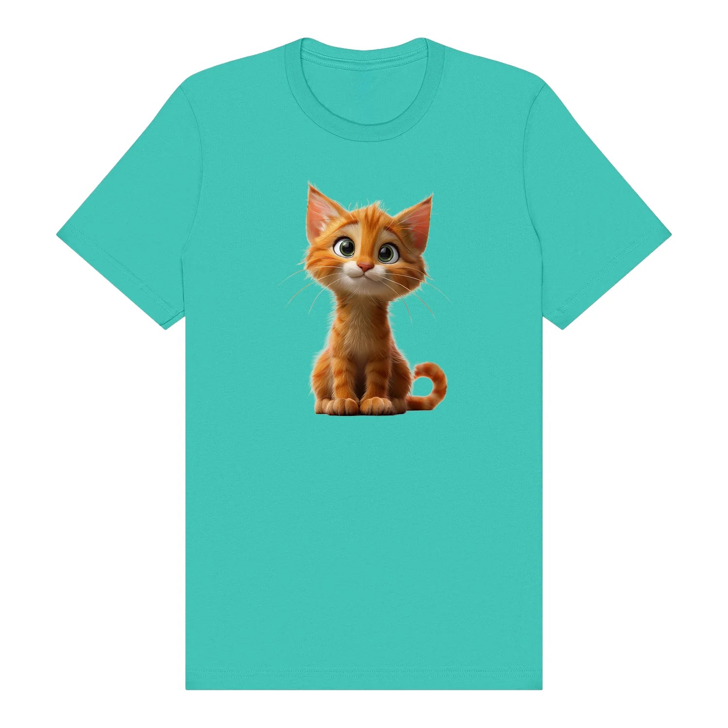 T-shirt Cat graphic 0012 - Teal