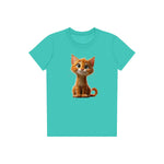 T-shirt Cat graphic 0012 - Teal