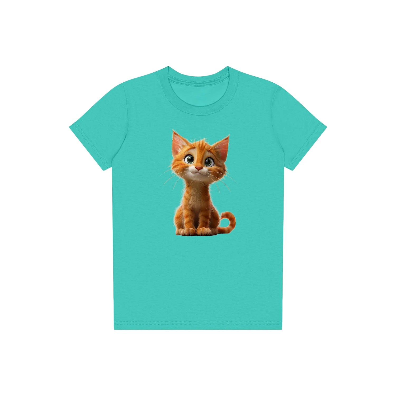 T-shirt Cat graphic 0012 - Teal