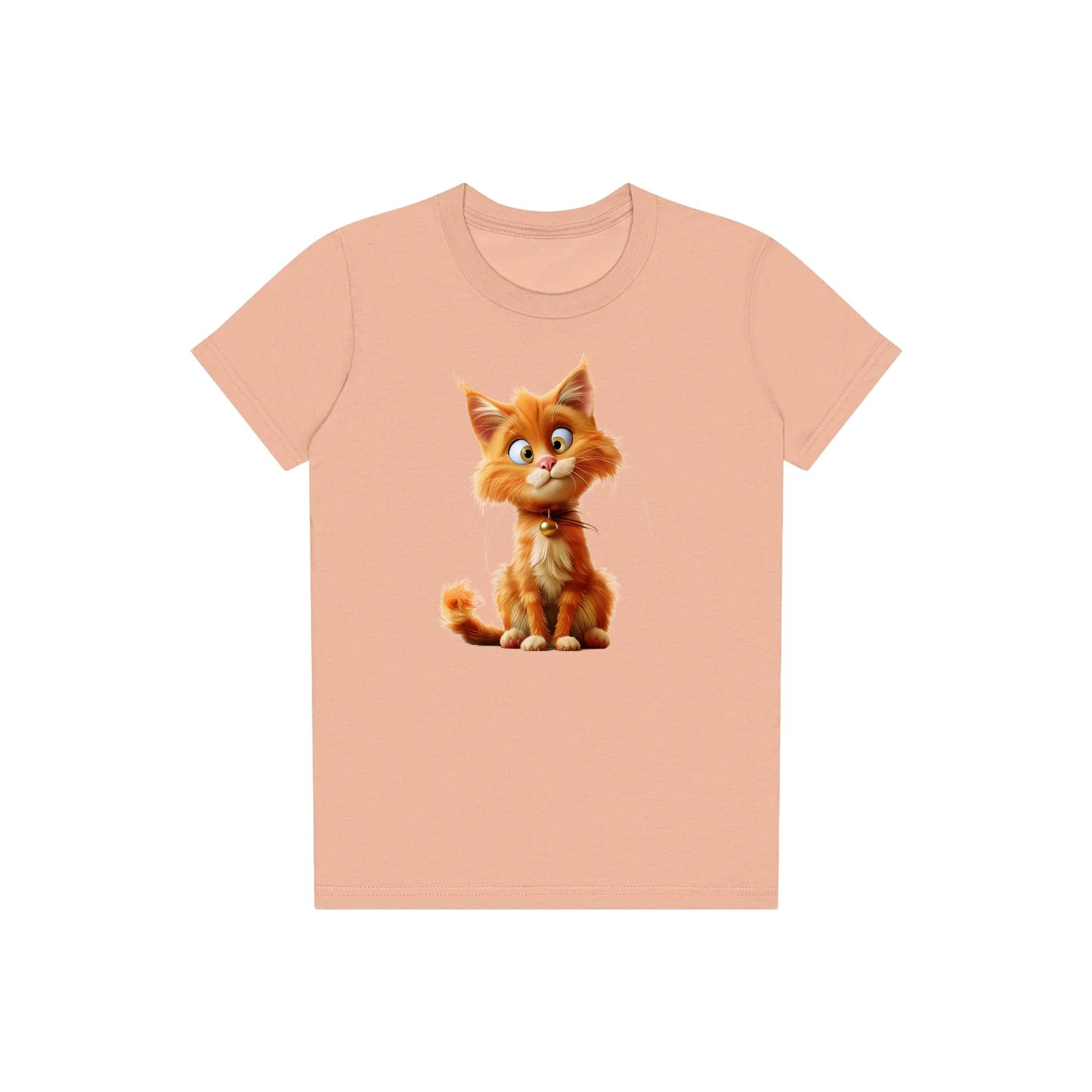T-shirt Cat graphic 0013 - Peach
