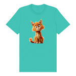 T-shirt Cat graphic 0013 - Teal