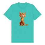 T-shirt Cat graphic 0014 - Teal