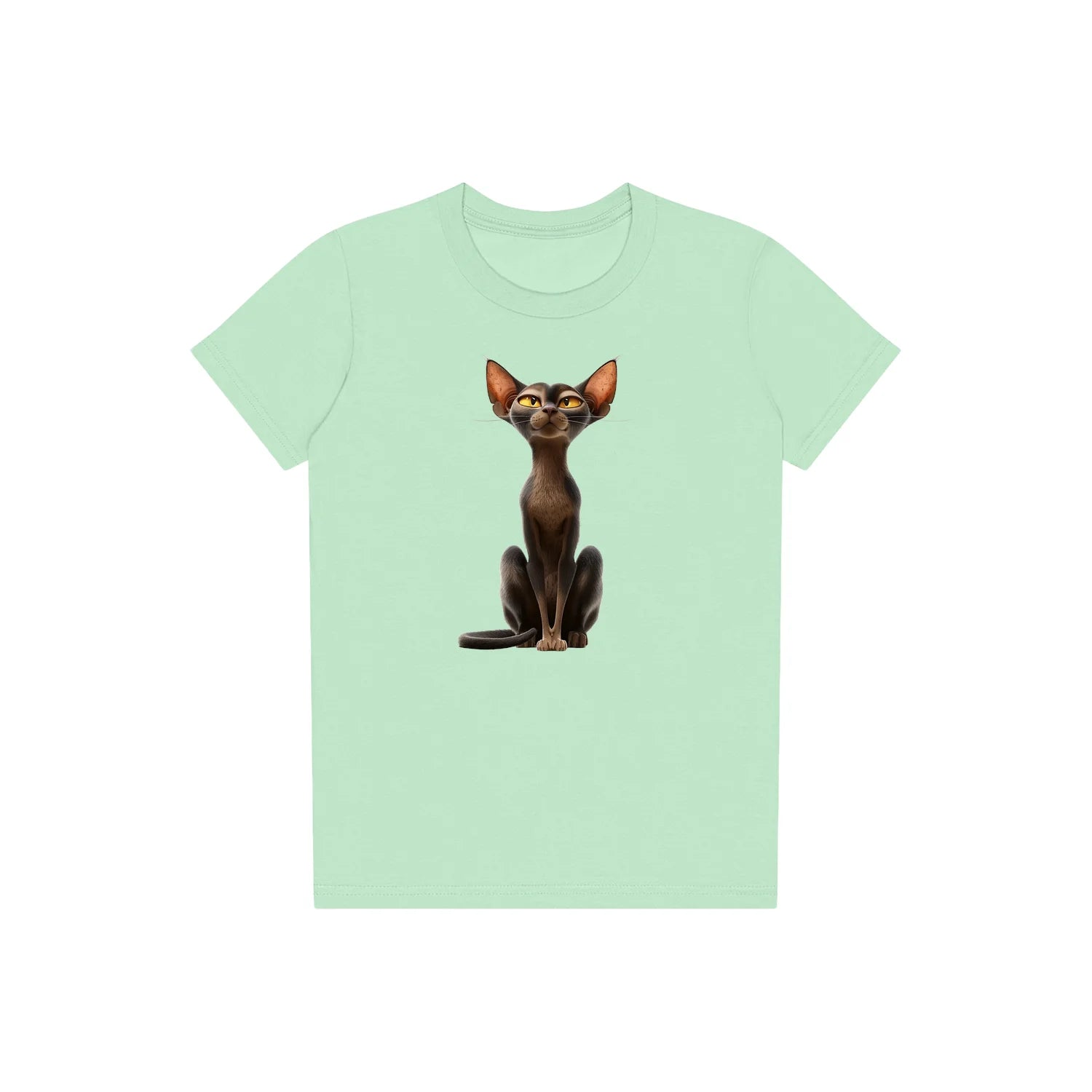 T-shirt Cat graphic 0015 - Mint