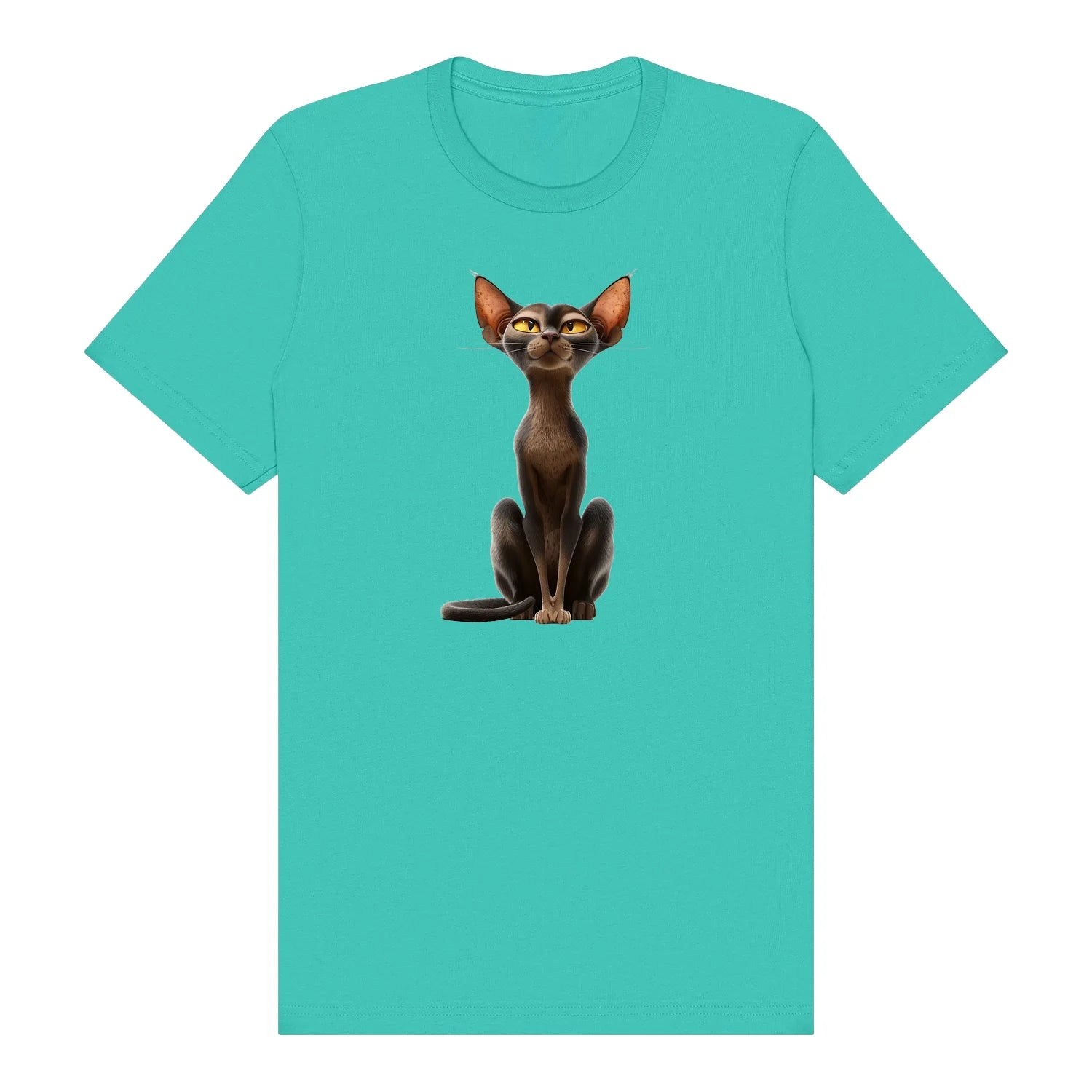 T-shirt Cat graphic 0015 - Teal