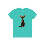 T-shirt Cat graphic 0015 - Teal