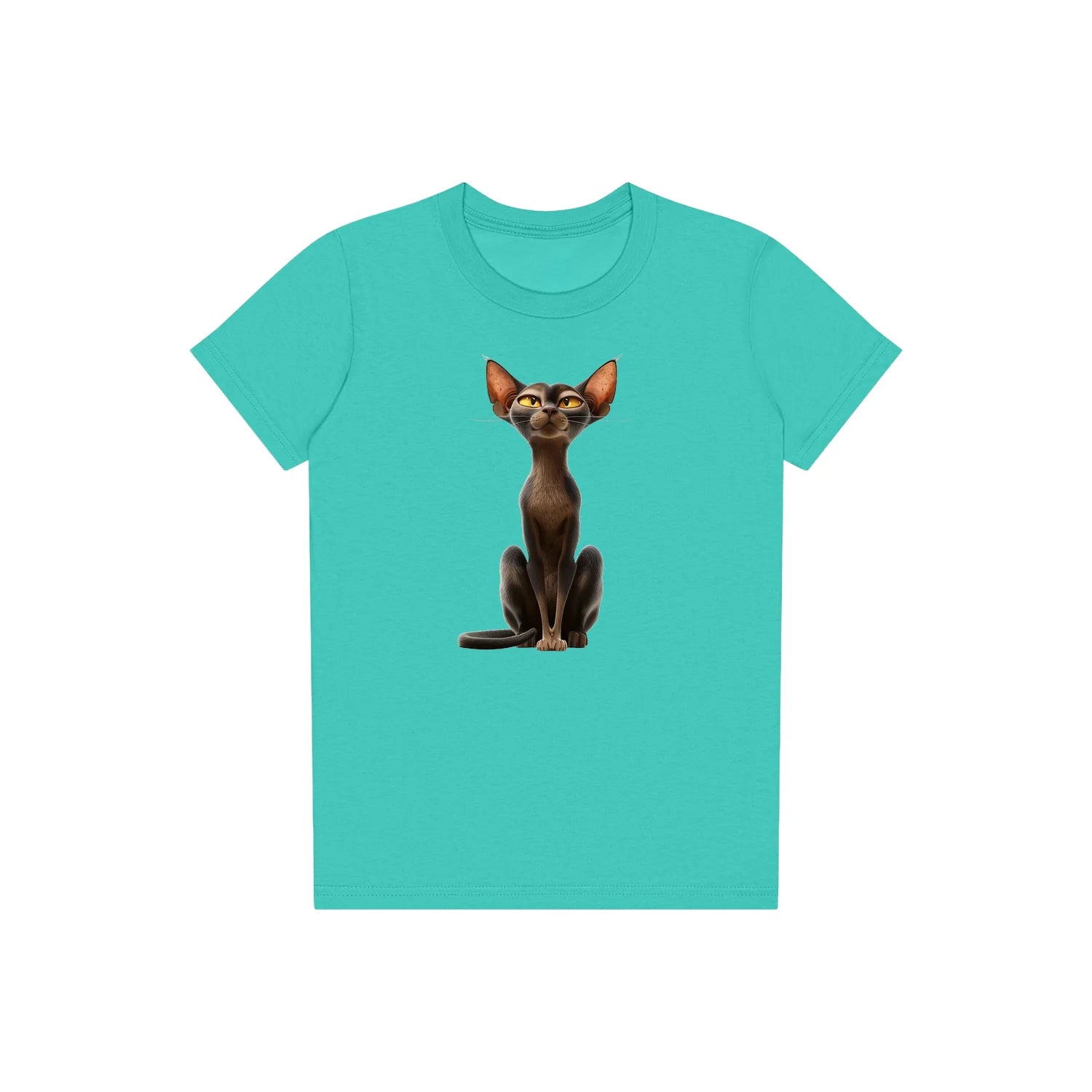 T-shirt Cat graphic 0015 - Teal