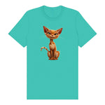 T-shirt Cat graphic 0016 - Teal