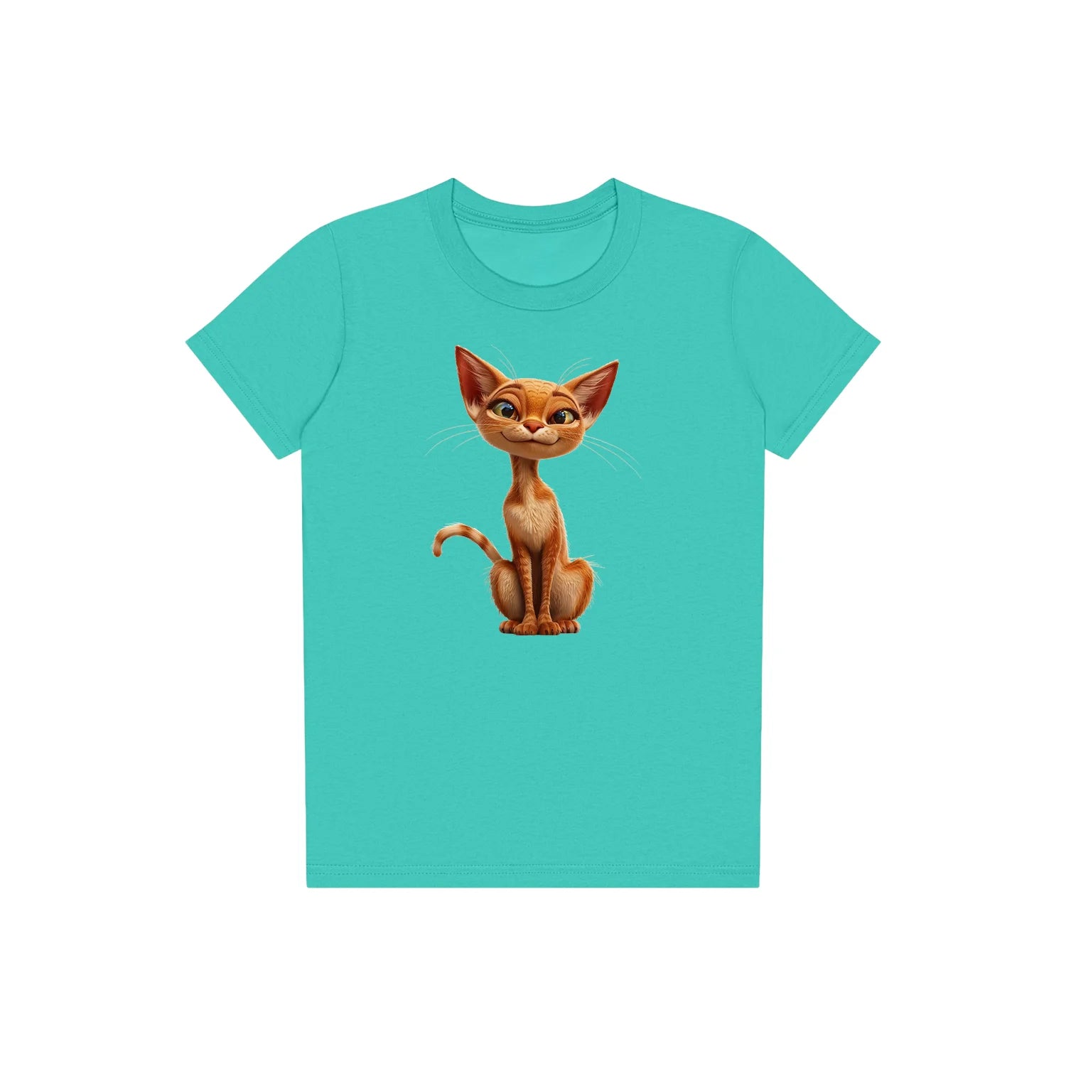 T-shirt Cat graphic 0016 - Teal