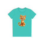 T-shirt Cat graphic 0018 - Teal