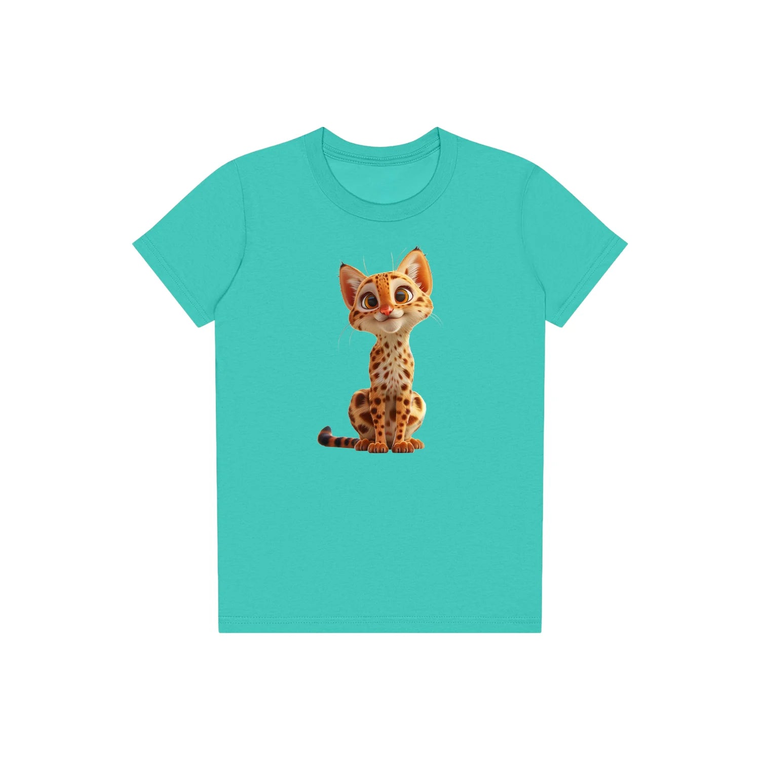 T-shirt Cat graphic 0019 - Teal