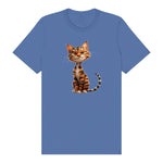 T-shirt Cat graphic 0020 - Columbia Blue