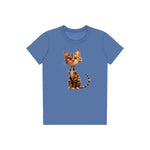 T-shirt Cat graphic 0020 - Columbia Blue