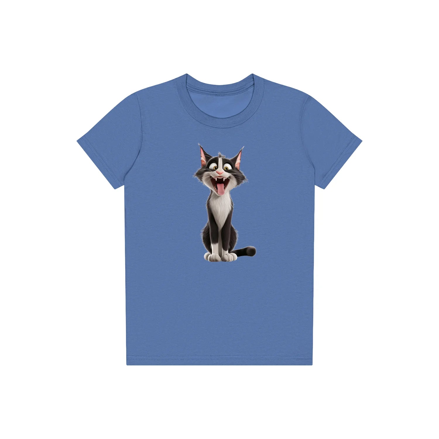 T-shirt Cat graphic 0021 - Columbia Blue